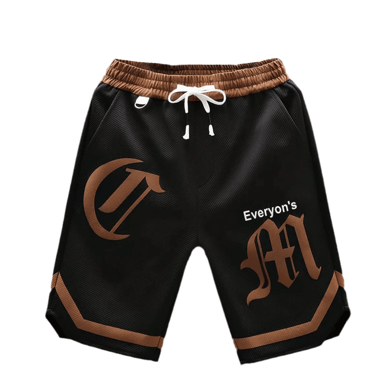 2025 Summer Men's Running Shorts Casual Jogging Sport Short Pants patchwork Print Drawstring Loose Dry Gym Sports Shorts - AIAZ