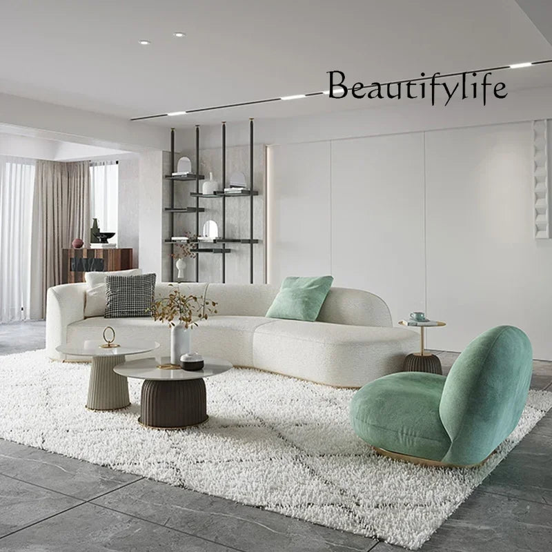 Curved Living Room Floor Sofas Lounge Modular Luxury Canape Salon Decoration  Armrest Designer Sofa Wedding Elastico Background