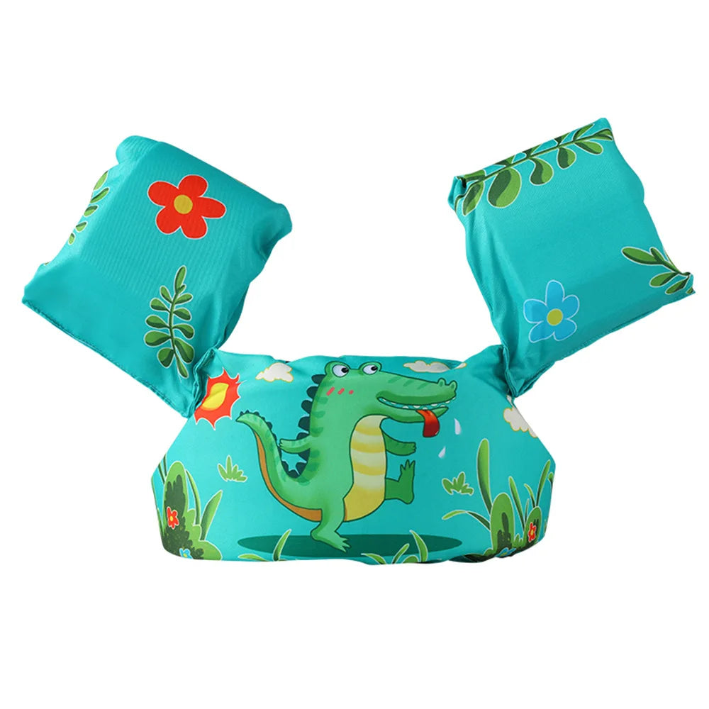 Baby Float Cartoon Arm Sleeve Swimsuit Foam Safety Adjustable Life Jacket Swimming Training Floating Pool Float Swimming Ring
