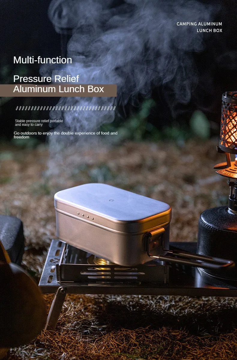 Campingmoon Hard Alumina Alloy Portable Heated Picnic Outdoor Camping Cookware Bento Lunch Meal Box