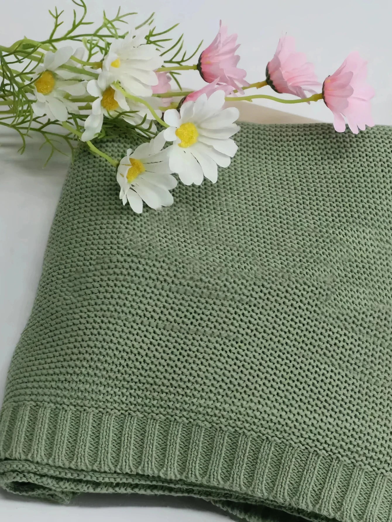 Personalized  letter Embroidered Newborn Custom name Nursery Baby Cotoon Knit Blanket Chunky Stroller Gifts for Boy Girl  Birthd