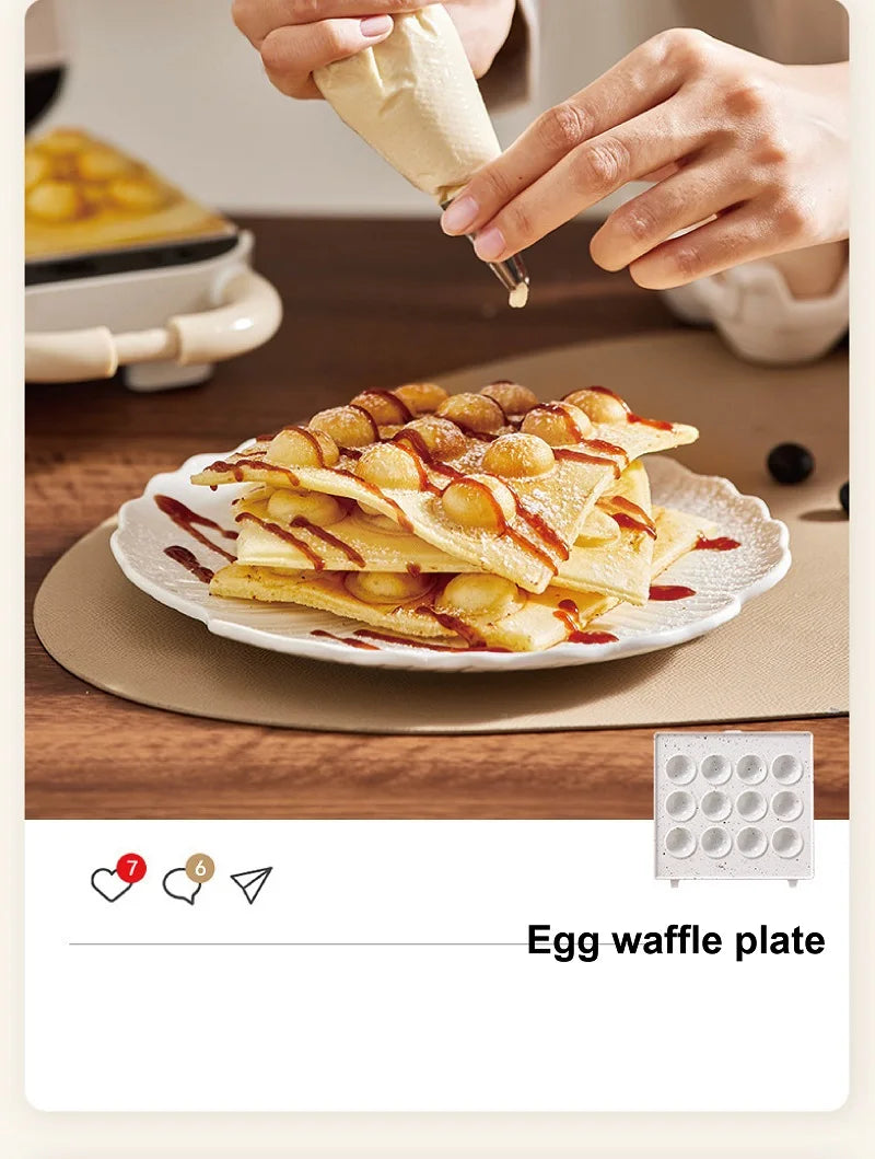 600W Electric Sandwich Machine Waffle Maker Home Toaster Multifunctional Breakfast Machine Takoyaki Pancake Donut Toast Press