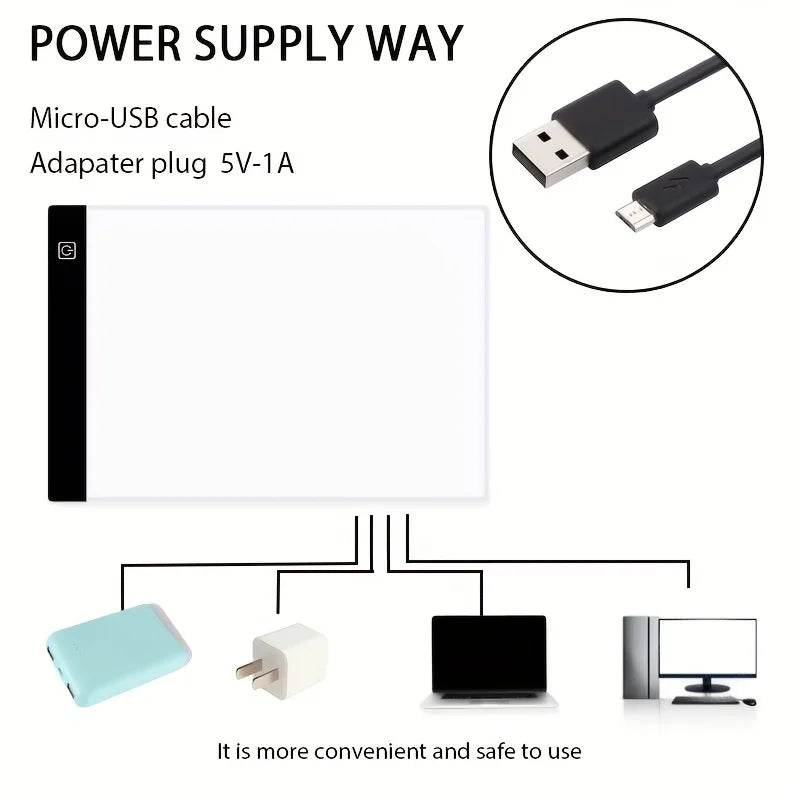 Led Drawing Copy Pad Table Animation Painting Educational Toys 3 Level Dimmable Board Gift Adjustable Light Notepad For Children - AIAZ