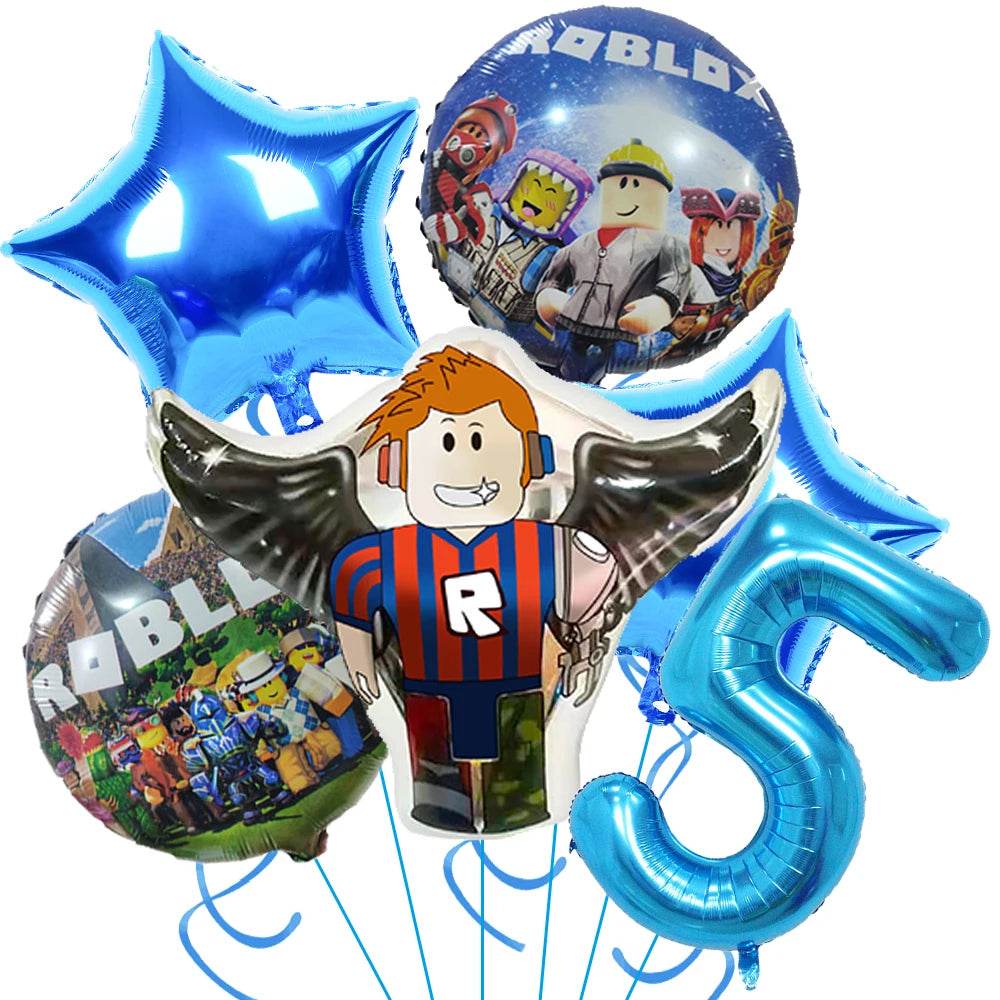 Hot Roblox Birthday Party Decor Game Balloons Disposable Tableware Backdrop For Kids Boy Party Supplies Baby Shower Toy Gifts - AIAZ