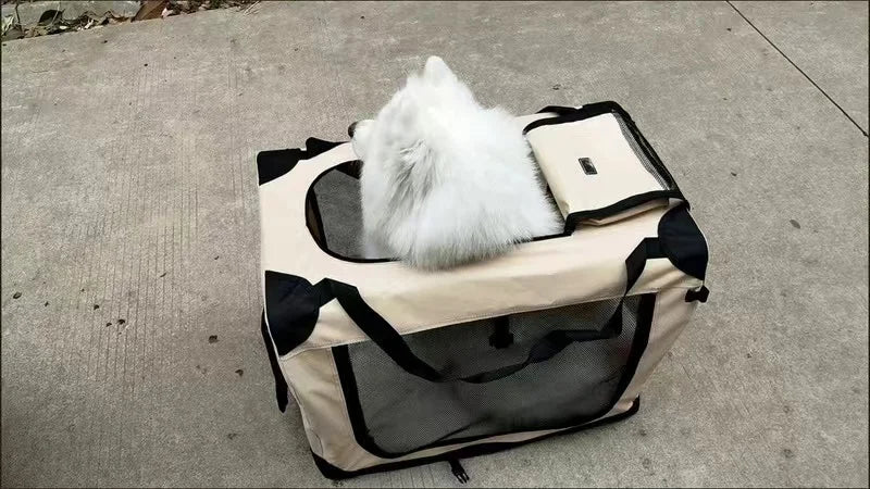 Dog Cage Car Kennel Outing Carrying Bag Pet Luggage Car Travel Cage Cat and Dog Cage Folding Medium and Large Dogs