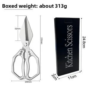 1pc Heavy-Duty Kitchen Scissors Stainless Steel Multi-Purpose Shears for Meat and Roast Cutting Household Cooking Food Scissors