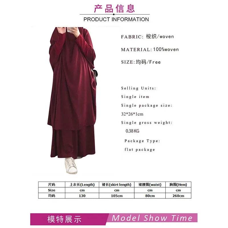 Muslim Set Fashion Women's Dresses Two-piece Set Dubai Turkey Kaftan Abayas Dresses for Women Casual Robe Kimono Femme Caftan - AIAZ