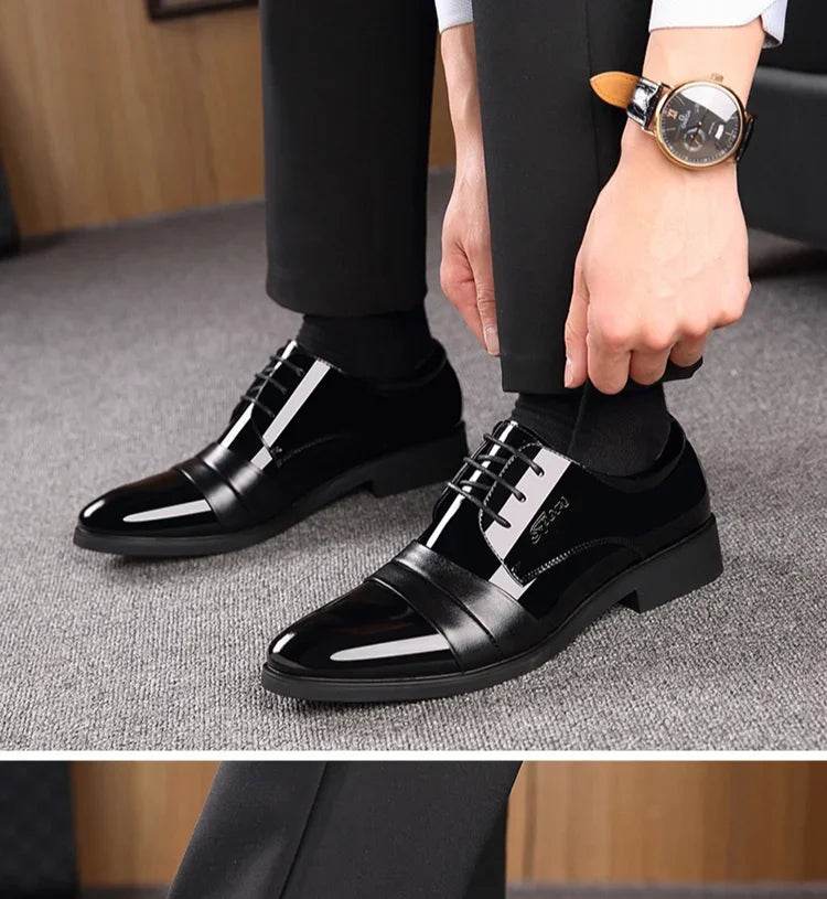 Business Men's Formal Shoes Official Leather Casual Social Shoe Male Black High Quality Fashion Gentleman 2024 Style Legitimate - AIAZ