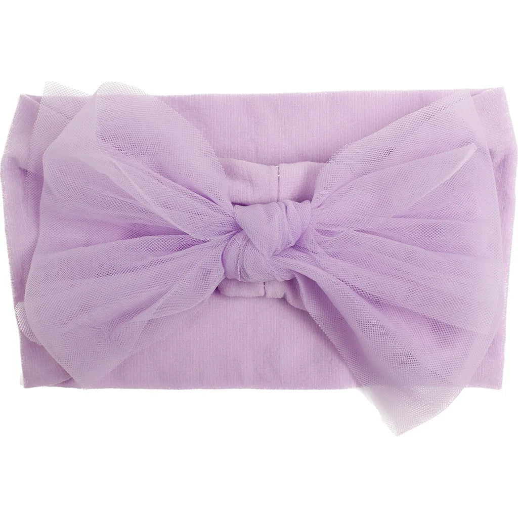 Pudcoco Baby Girls Headbands Soft Tulle Bow Head Wraps Fashion Hairbands for Newborn Infants 0-2T