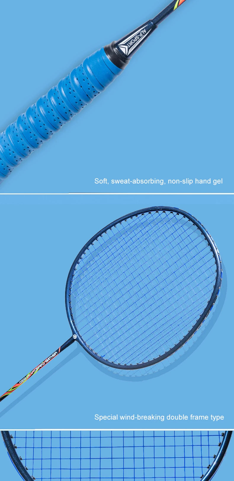 ALP LT 2Pcs/lot 100% Carbon Fiber Elastic 4U 30Lbs Racket Offensive and Defensive Professional Badminton Racket With Bag