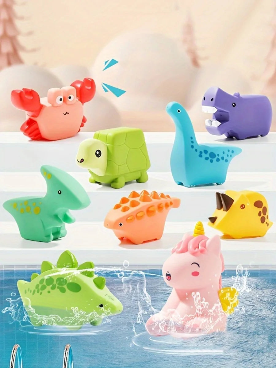Toddlers Squirt Toy Dinosaur Kids Bath Toys Baby Play Water Squirt Toys Squeeze Children Boys and Girls Swim Pool Water Toys