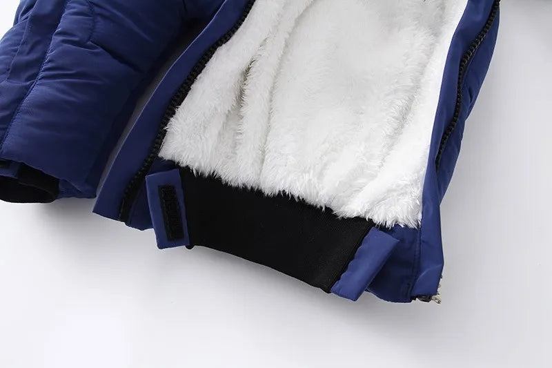 2024 New Winter Baby Rompers Thick Warm Infant Hooded Inside Fleece Jumpsuit Newborn Boy Girl Overalls Toddler Clothing Set