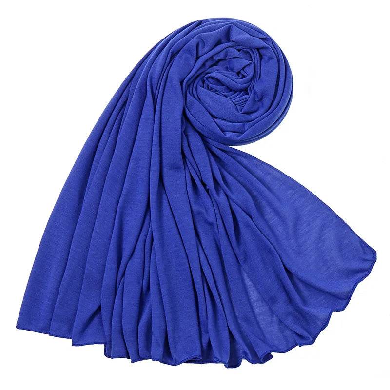 Hot Muslim Fashion Woman Soft Hijabs Scarf Shawl Plain Cotton Jersey Scarves Turban Women Long Shawls Head Wrap Headband Abaya - AIAZ