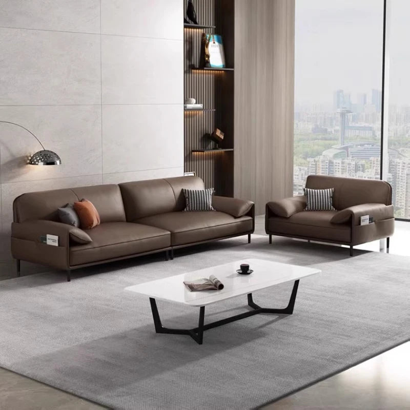 Comfortable Adult Sofa Simple Modern Leather Italian Light Luxury Sofas Business Reception Designer Sillon Cama Home Furniture