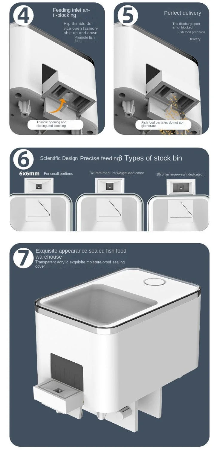 Automatic Aquarium Fish Tank Feeder Timing/Wifi Wireless Smart Phone App Intelligent Speaker Voice Remote Control Fish Feeding