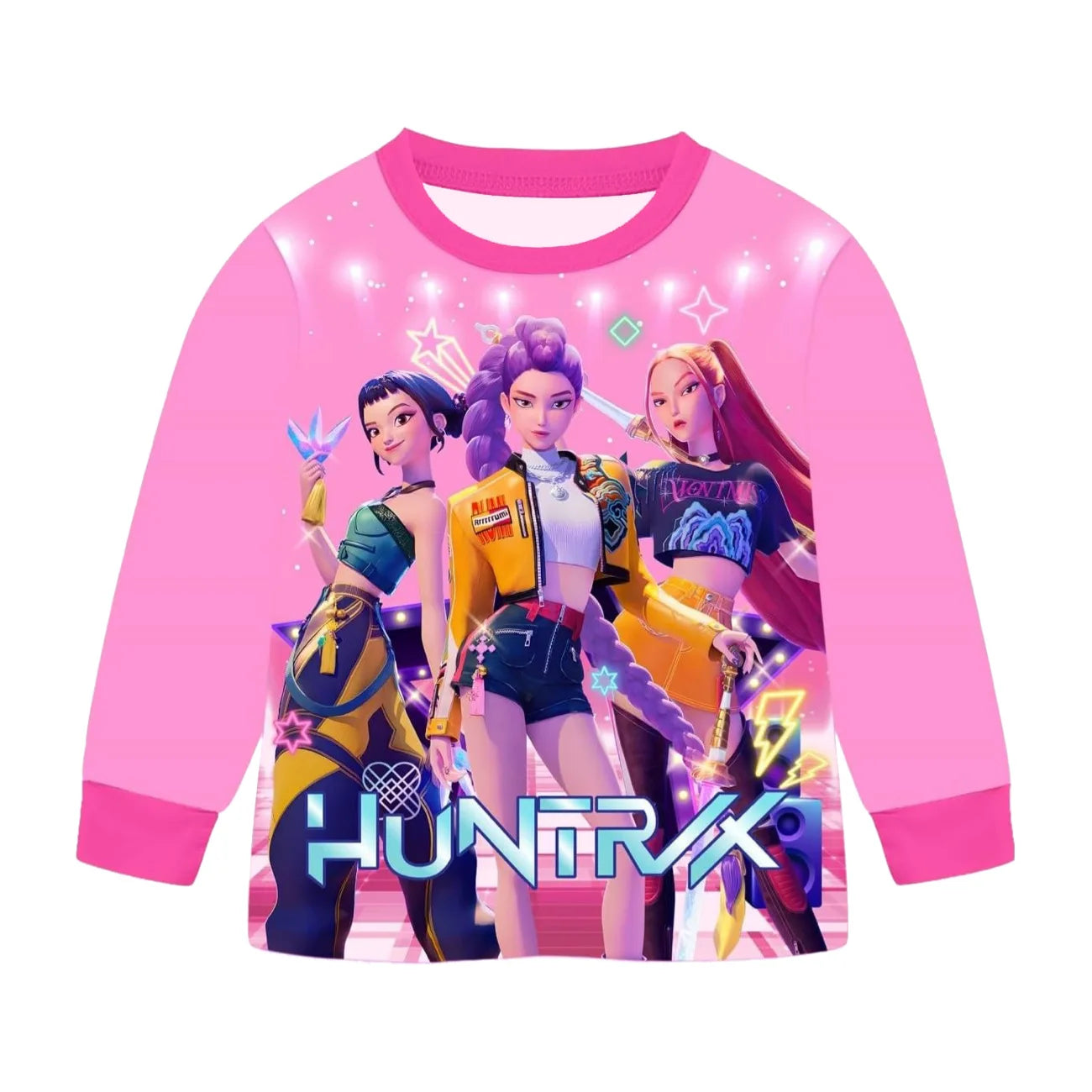 Movie Kpop Demon Hunters Kids Clothes Set Pajamas Sets Boys Daily Nightgowns Girls Long Sleeve T Shirt+Pants 2pcs Set