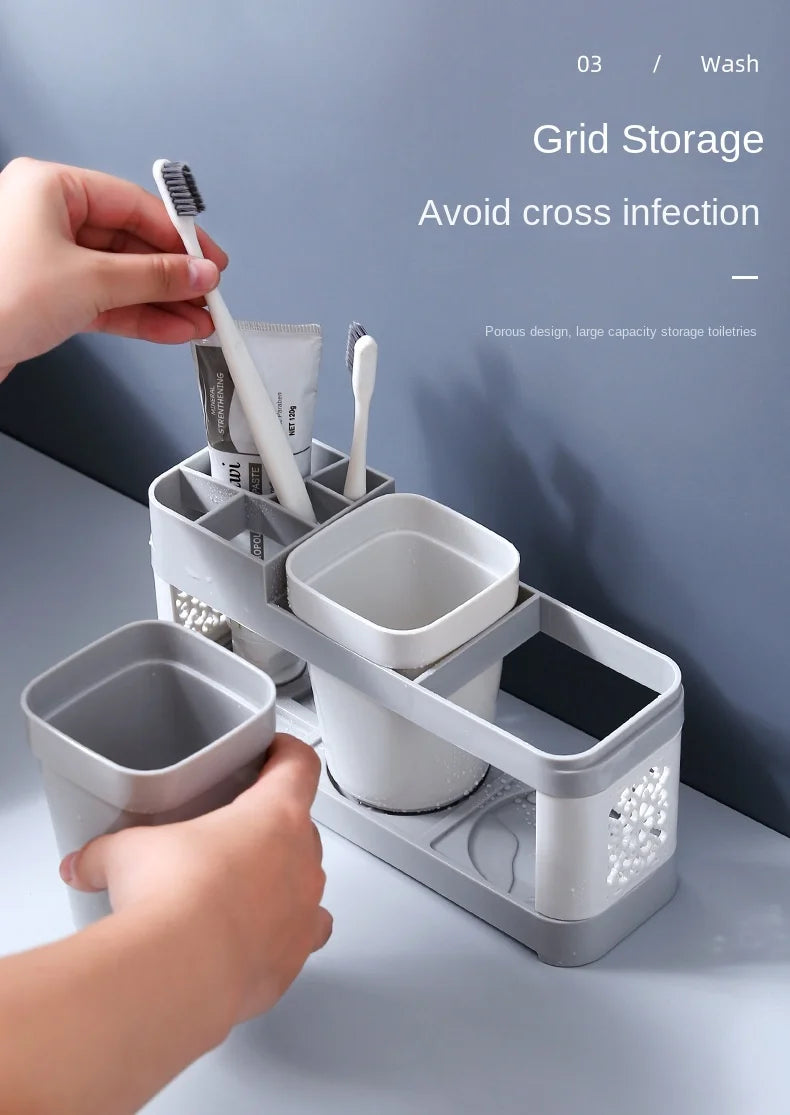 Washing Cup Toothbrush Holder Set Creative Family Couple Mouthwash Cup Home Dental Set with Two Cups Bathroom