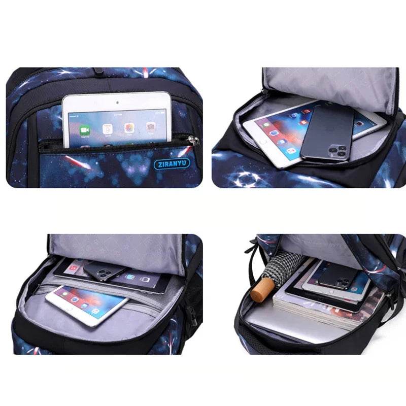 Boys Backpacks 3 Pieces Sets School Bags Large Size Bag For Teenagers Children Knapsack Big Boy Backpack Middle School Students - AIAZ