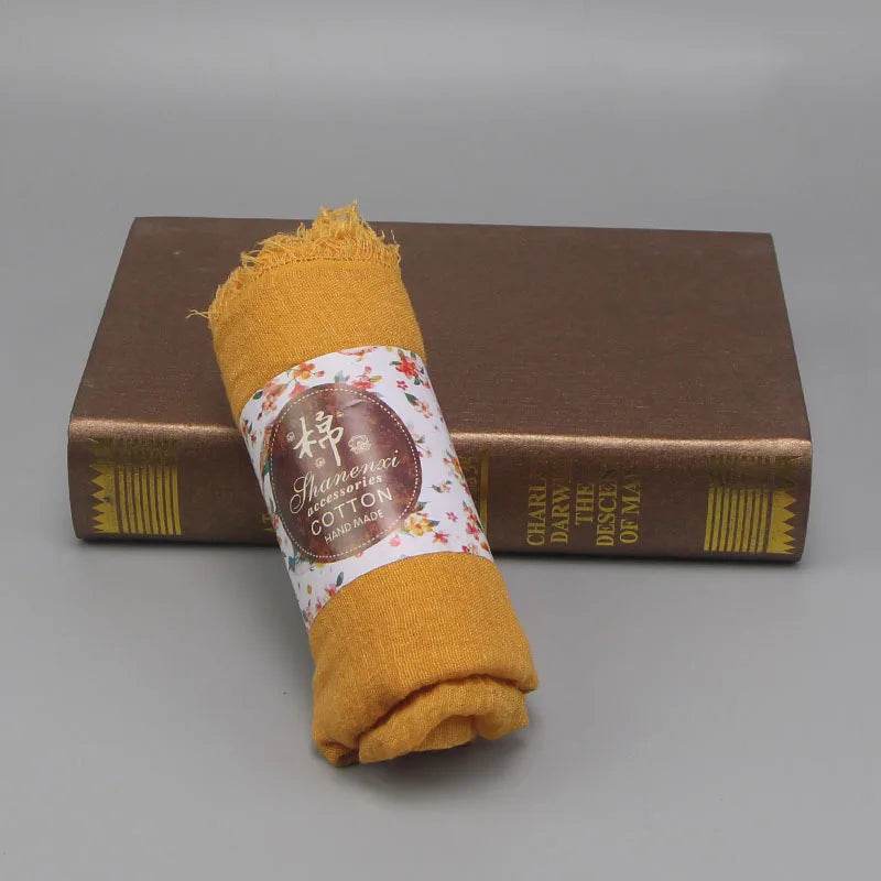 Muslim Hijab For Women Crinkle Hijab Scarf Soft Cotton Solid Color Islamic Bandana Eid Muslim Turban - AIAZ