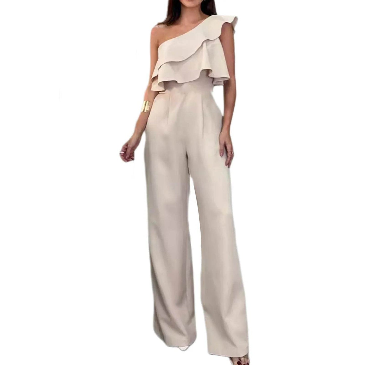 Women Sleeveless Long Jumpsuit 2025 Summer Wide Leg Pant Casual Waisted Tank Rompers Playsuit Office Lady Elegant Pocket Overall - AIAZ