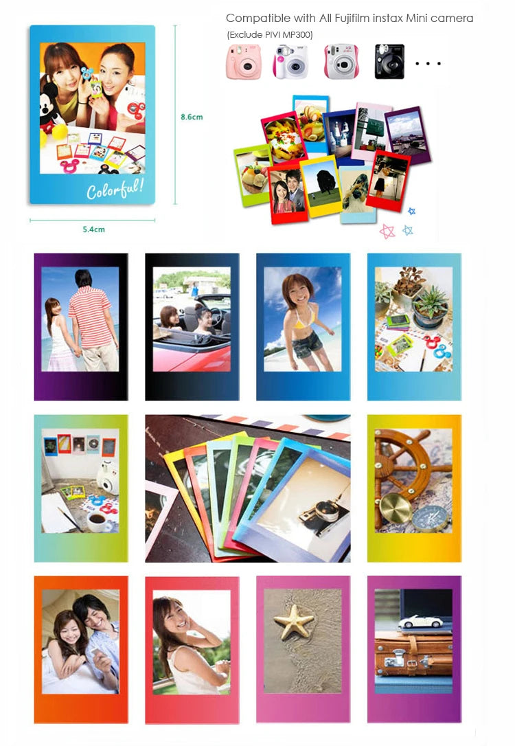 10 -50 Sheets Fujifilm Instax Mini 12 11 8 9 Film Stained Stars Fuji Instant Photo Paper For 70 7s 50s 90 25 Share SP-1 Camera