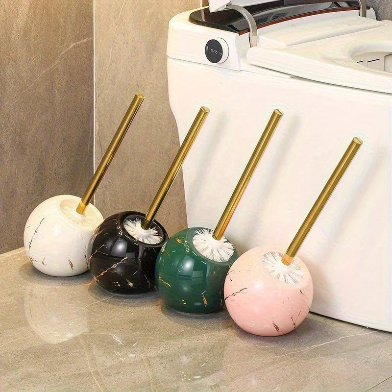Nordic Ceramic Base Imitation Marble Toilet Brush and Holder Household Bathroom Toilet GapCleaning Supplies Bathroom Accessories