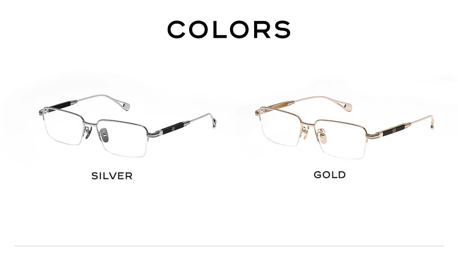 CAPONI Vintage Men's Glasses Frame Pure Titanium Acetate Anti Blue Light Luxury Eye Glasses Brand Designer Spectacles JF7566