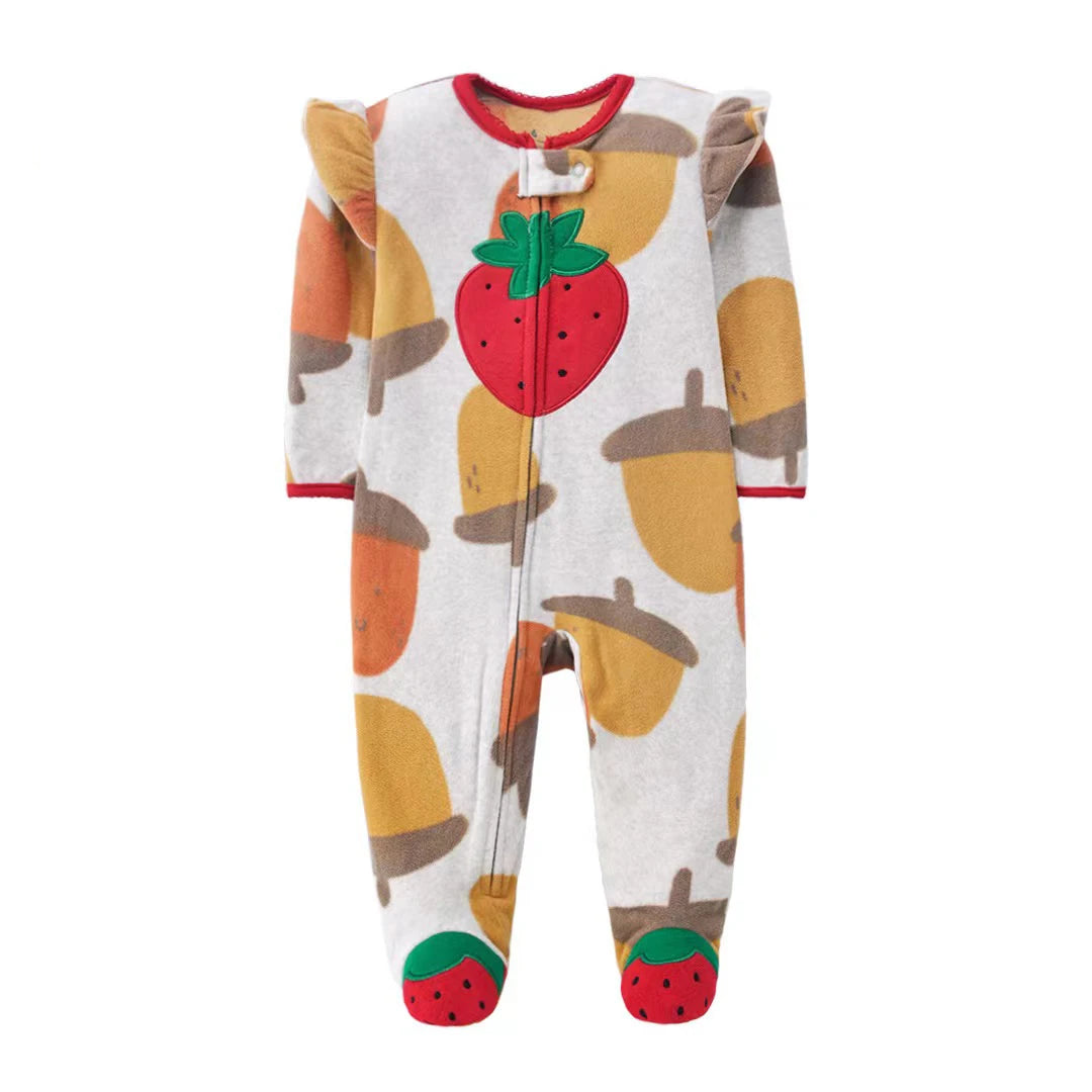 Winter Baby Boy Girl Rompers Clothes Zipper Fleece Autumn Warm Newborn Infants Pajamas Outfit Animal Jumpsuit Clothing 0 -12 M