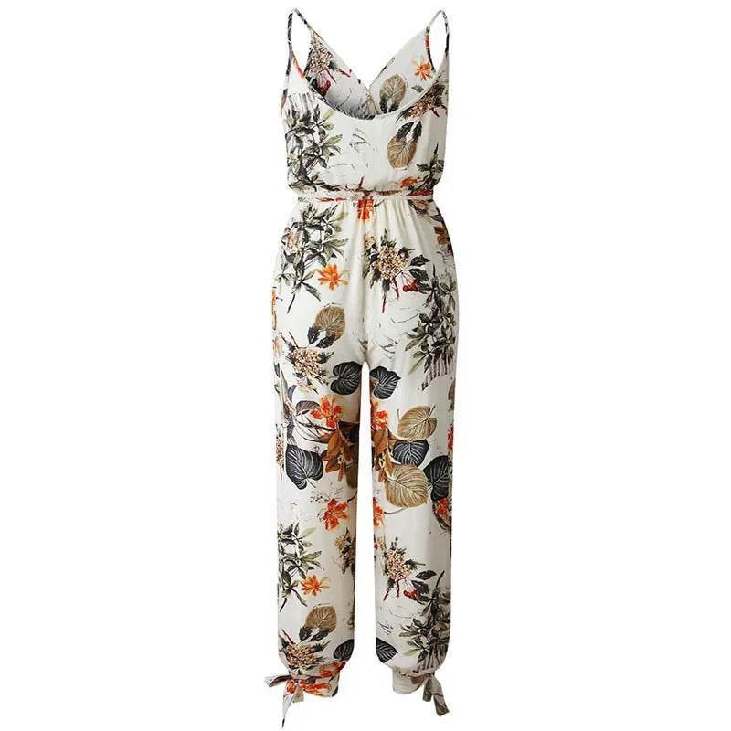 Female Jumpsuit For Women 2025 Summer Floral Print Womens Trousers Bohemian Rompers Jumpsuit Long Pants Overalls Female mujer - AIAZ