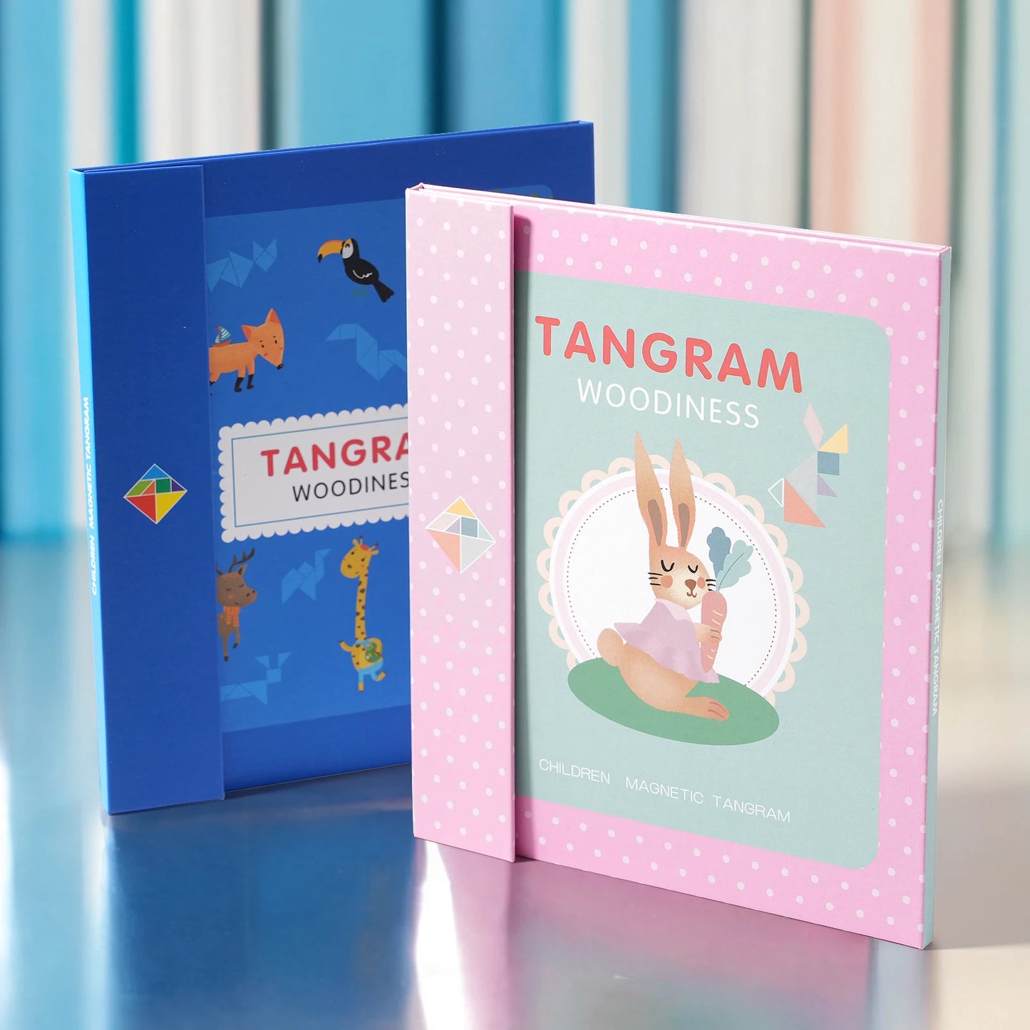 Montessori Wooden Jigsaw Magnetic Tangram Puzzle Book Educational Toys For Kid Learning Logical Game Geometric Shape Block