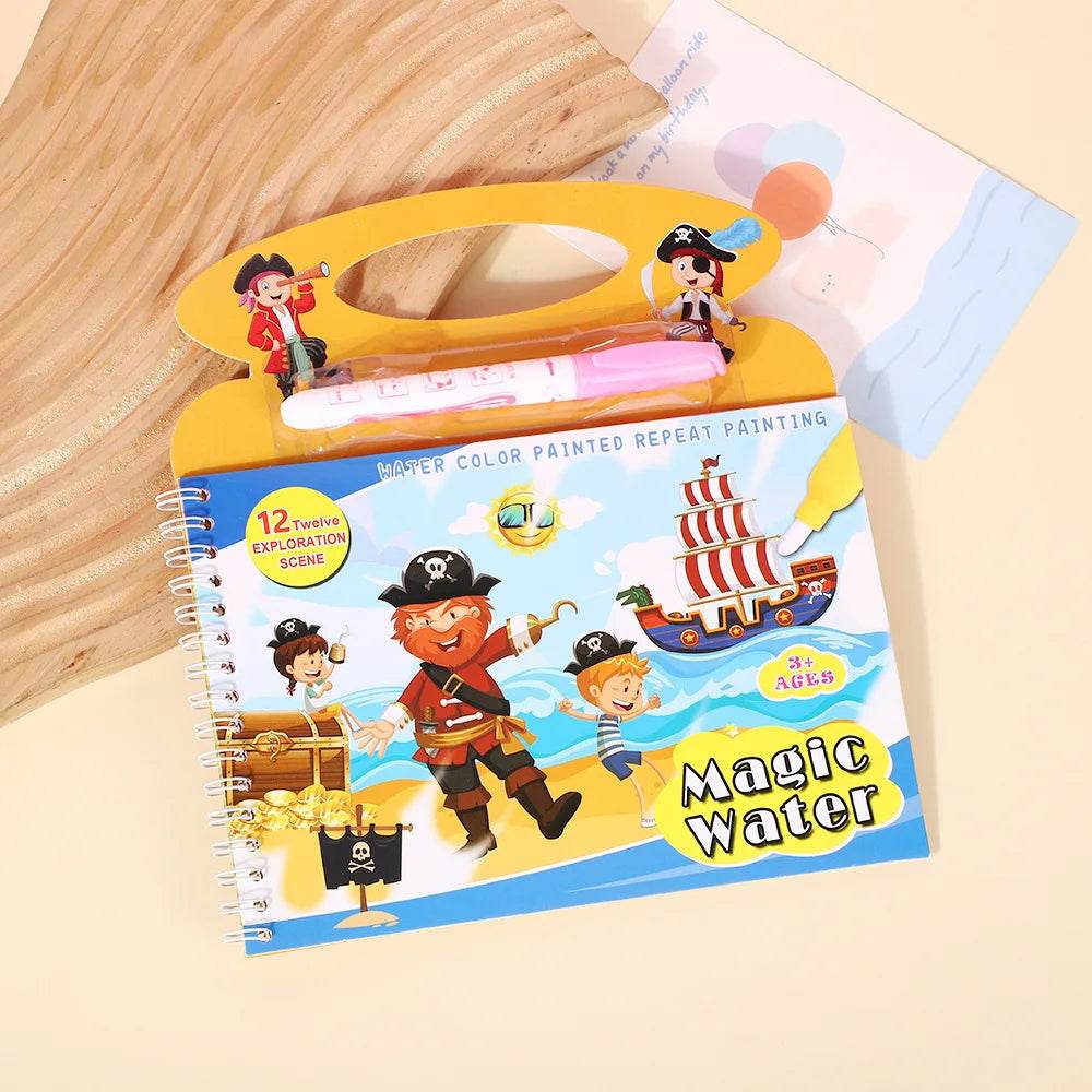 Magical Water Painting Book Toddler Early Education Toys Reusable Magic Drawing Coloring Book for Kids Children Montessori Toys - AIAZ