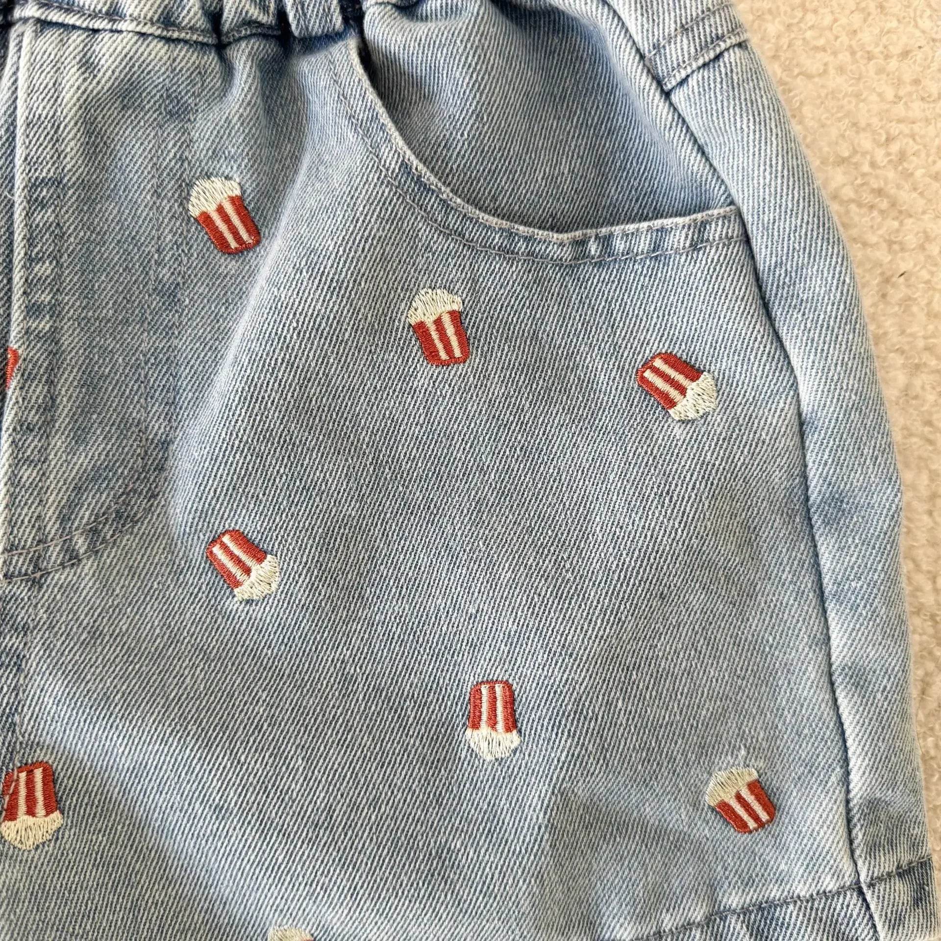 Fashion Cartoob Print Denim Kids Shorts Girls Pants Summer 2025 New Boys Summer Clothes Baby Loose Casual Pants - AIAZ