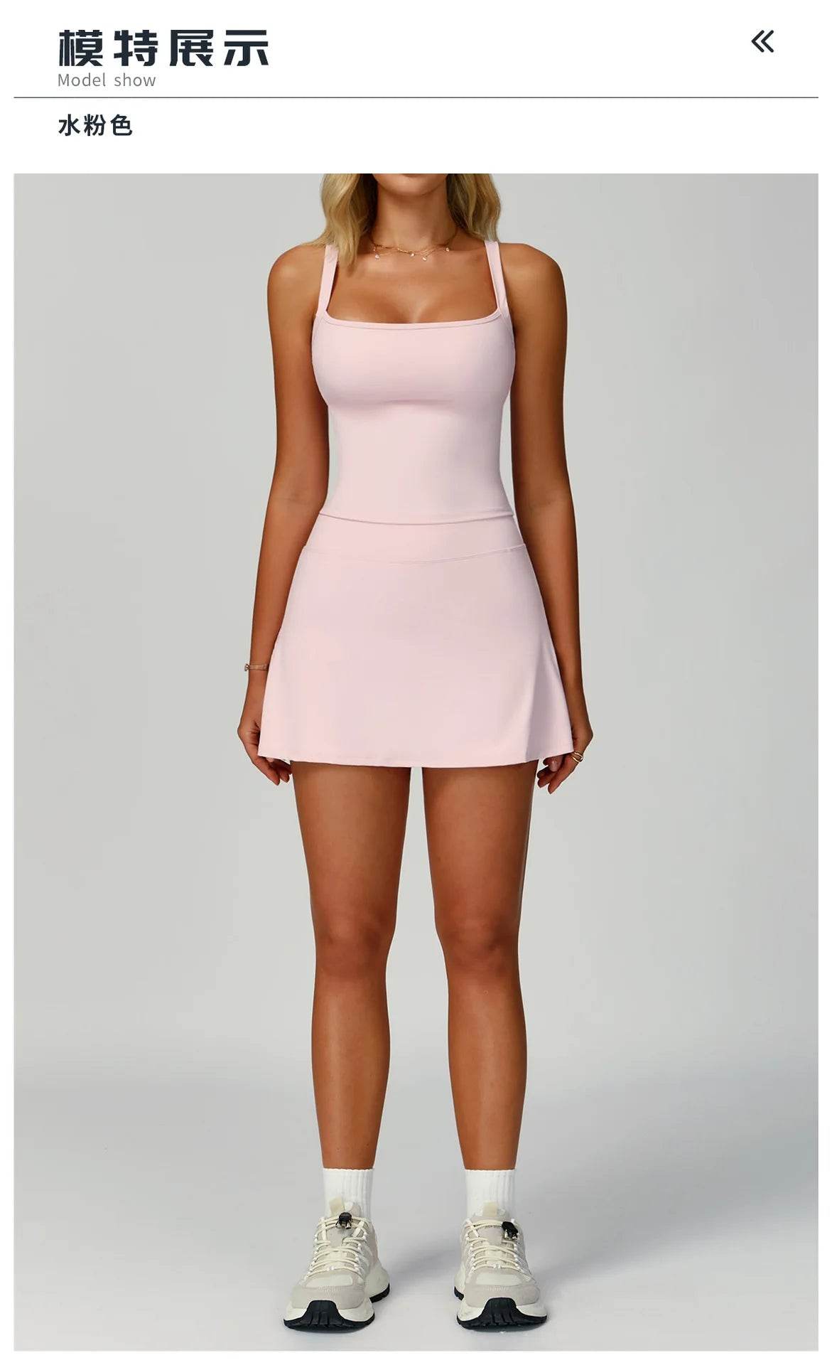 Tennis Top and Skirt Set Women Summer Sport Active Wear Badminton Golf Wear Yoga Outdoor Running Suit Black White Pink Skort - AIAZ