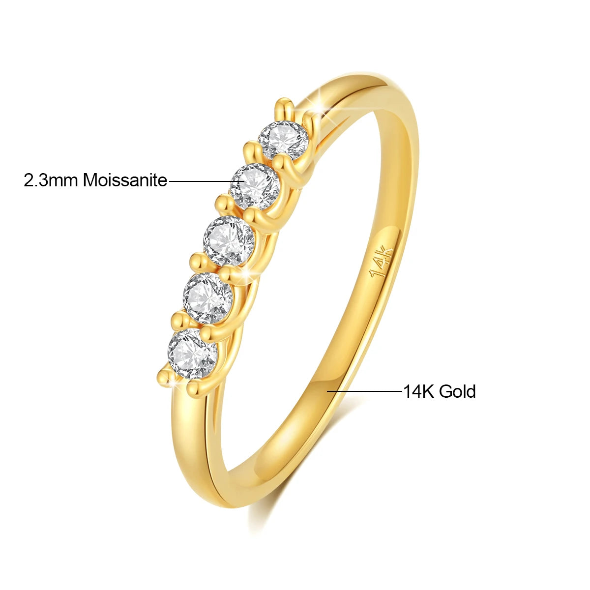 Real 14k Gold Oval Moissanite Eternity Ring Wedding Band For Women AU 585 K Gold Fine Jewelry Engagement Gift With Certificate