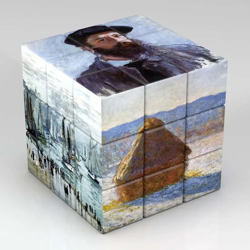 3x3x3 Magic Printing Magic Cube Van Gogh Multi-Element Customized Pattern Magic Cube Children's Gifts Educational Toys
