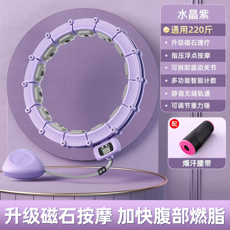 Smart Counting Weighted Hola Hoop Adjustable Detachable Fitness Ring for Women Weight Loss Waist Exercise Portable Gym Equipment