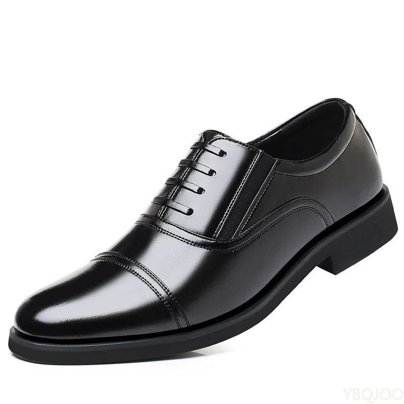 Business Men's leather Shoes Fashion new formal shoe Black round toe work shoes Versatile comfortable Male flats Zapatos Homme - AIAZ