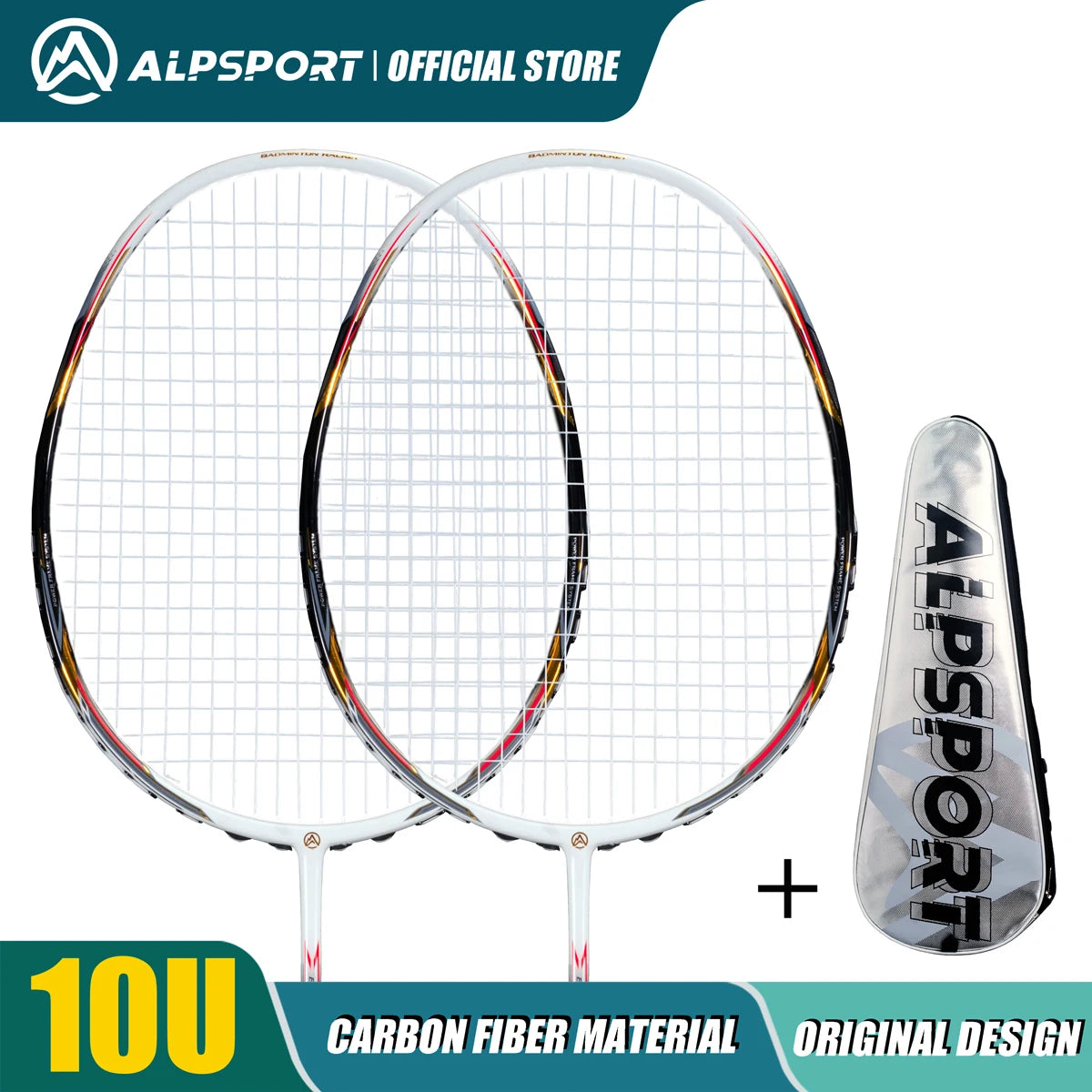 ALPSPORT AIR 10U  Ultralight 52g T800 Badminton Racket Fast Rebound  Lmported MAX 28LBS Carbon fiber + Titanium Badminton Racket