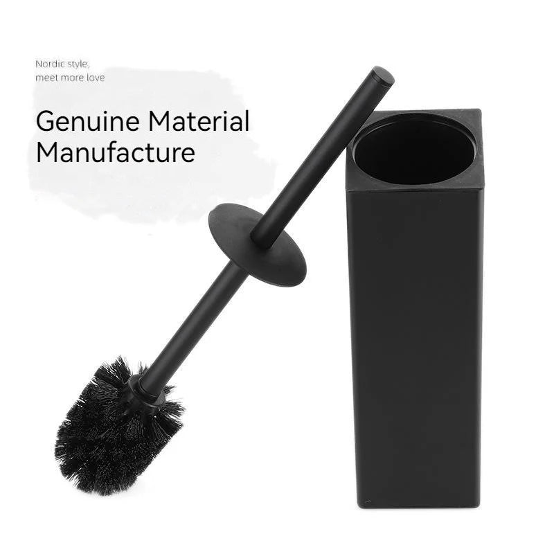 Square toilet brush, 304 stainless steel floor-mounted toilet brush, bathroom toilet punch odor-proof long tube wall-mounted