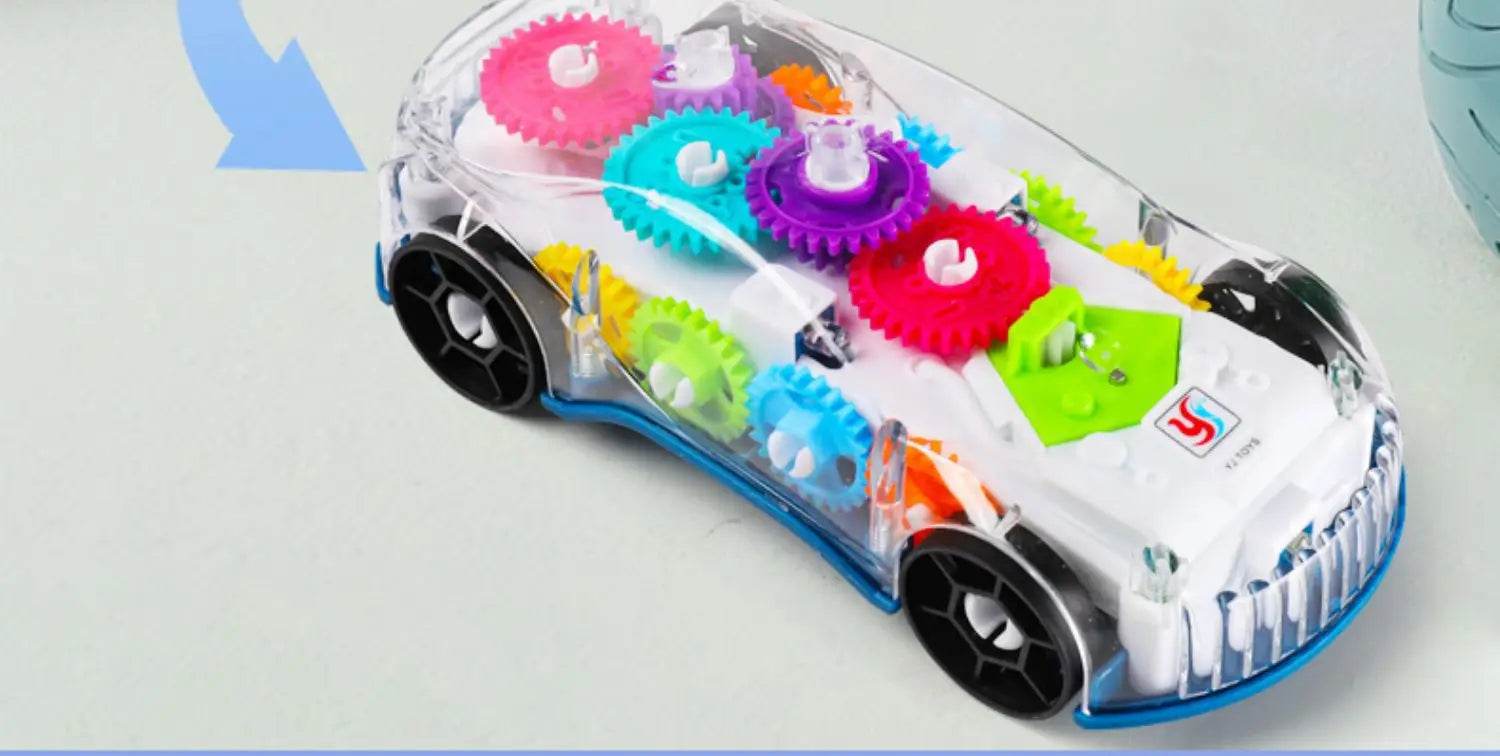 Baby toys Toddler Police Car Electric Vehicle Toy Auto Driving Transparent Gears Music Lights Cars Toys for Kids Boys - AIAZ