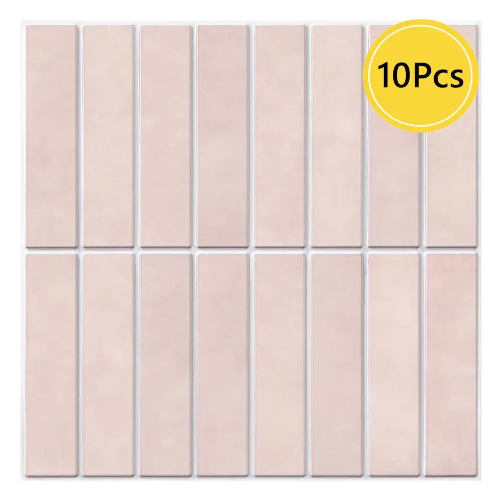 10pcs 3D Tile Stickers, Self-adhesive Green Tiles, Bathroom Wall Tile Stickers, Water and Mold Resistant, 30x30cm