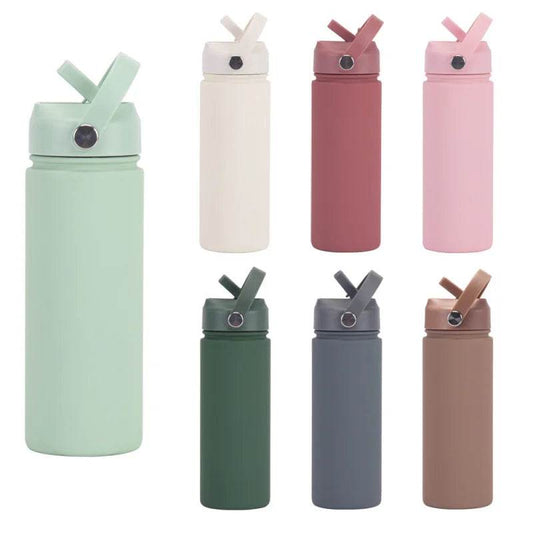 Insulated Water Bottle 500ml Custom Text/Logo - 304 Steel, 24H Cold, Office & Gym Essentials - AIAZ