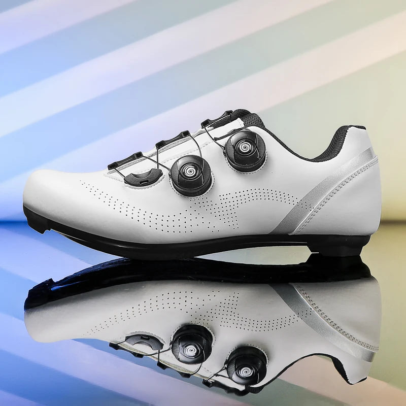 Breathable road cycling shoes for indoor and outdoor cycling, adjustable buckle closure, durable TPU sole, cycling accessories