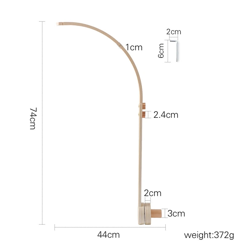 Baby Crib Mobile Wooden Wind Chime Bed Bell, Animal Crib Mobile With Music for Girls and Boys, Mobile for Bassinet Room Decor