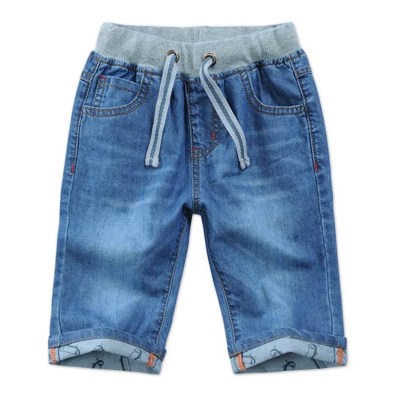 Boys Jean Shorts 2024 Summer Brand Design Printing Embroidery Lattice Kids Denim Shorts For Teen Boys 2-14Years Wear DWQ101 - AIAZ
