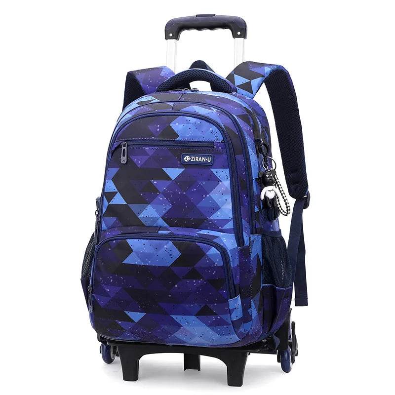 Children School bag with wheels school backpack On wheels School Trolley backpacks bags for boys wheeled School Rolling backpack - AIAZ