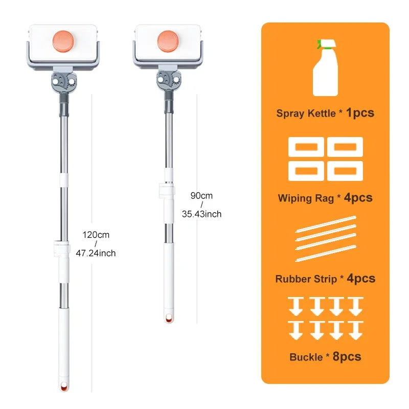 Double Sided Magnetic Glass Brush With Telescopic Rod Adjustable Magnetic Anti-Drop For Various Glass Home Window Cleaner