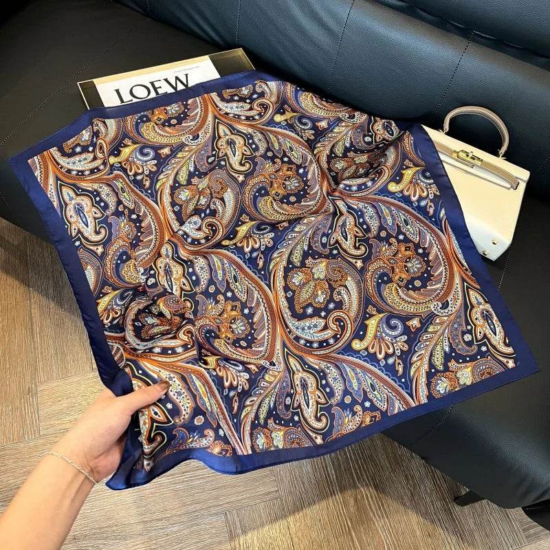 2024 New Leopard Print Square Scarf Women's Imitation Silk Scarf Casual Versatile Decoration Small Neck Scarf 70CMx70CM - AIAZ