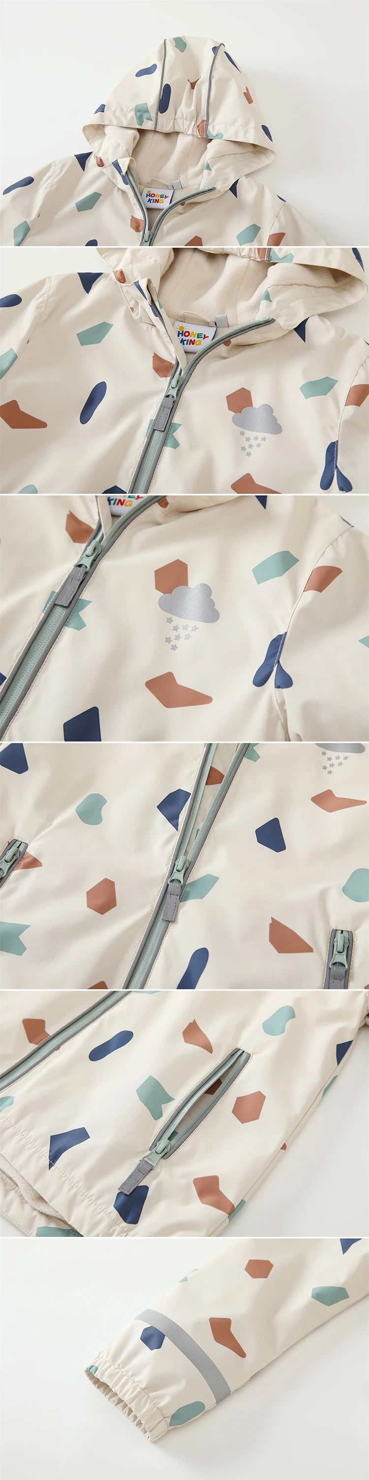 HONEYKING Children's Clothing Sets Raincoat Suit Baby Waterproof Overalls Pants Girls Jumpsuit For Kids Jacket And Trousers Set