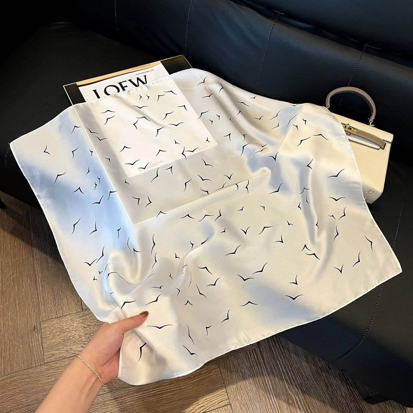 2024 New Leopard Print Square Scarf Women's Imitation Silk Scarf Casual Versatile Decoration Small Neck Scarf 70CMx70CM - AIAZ